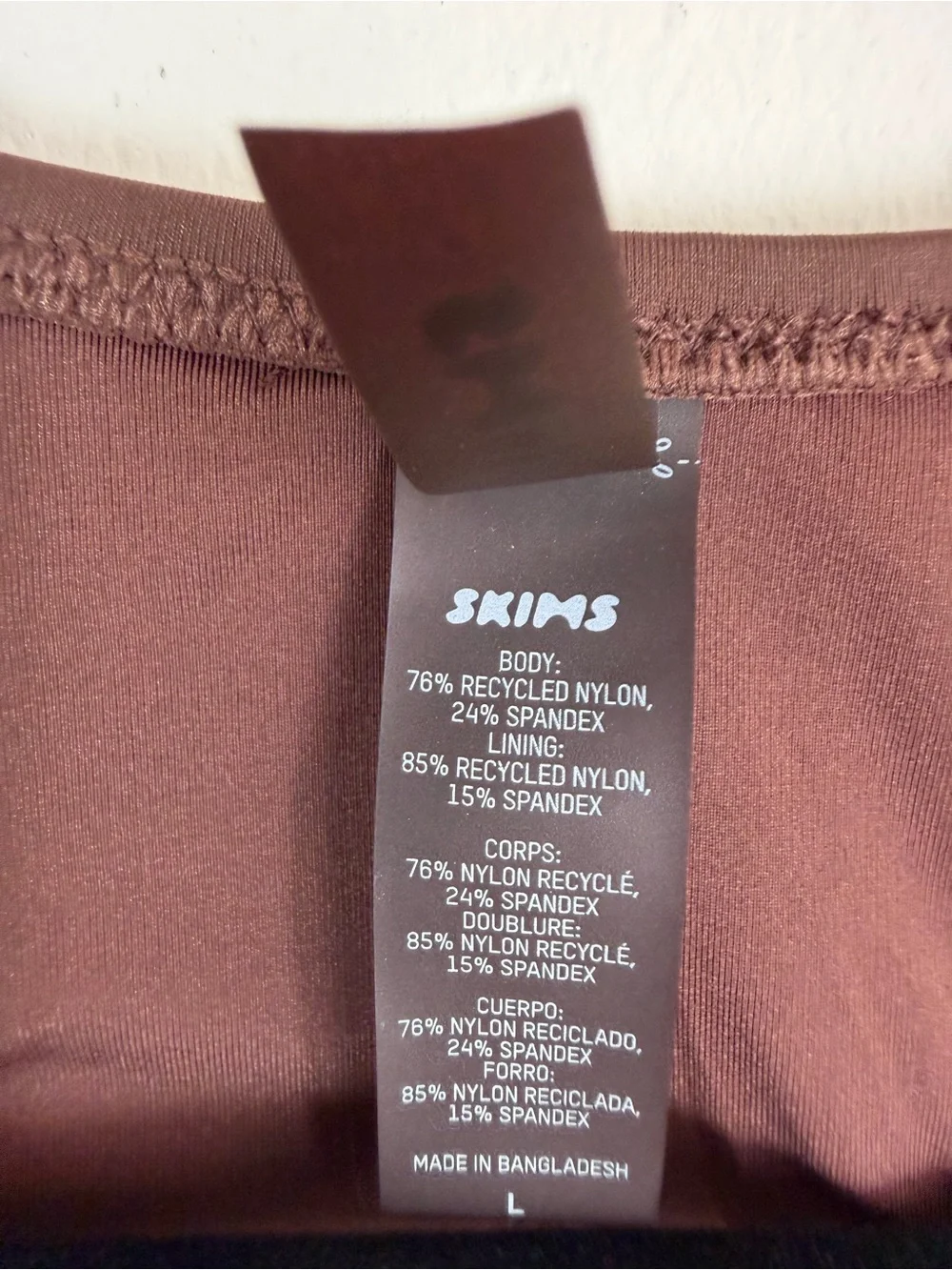 SKIMS Cycle Suit One Piece Swim Suit - Coco Size L
